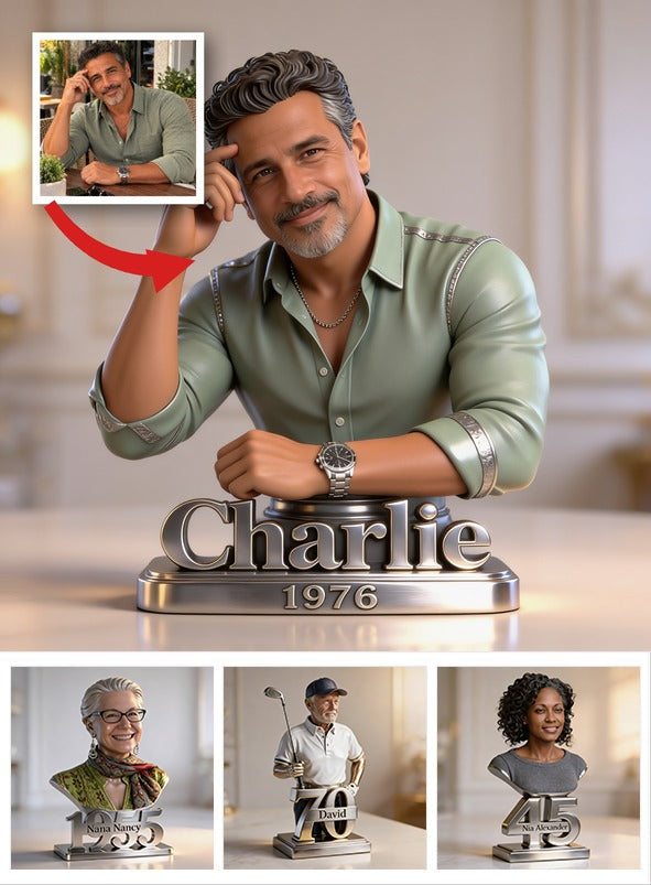 Personalized 50th Birthday Middle-Aged Latino Man Custom Shaped Acrylic Plaque Gift for Him