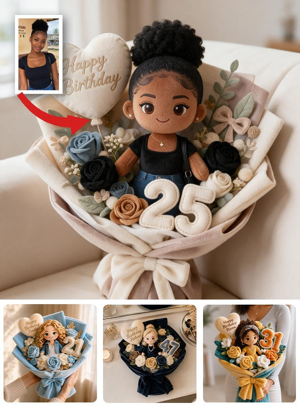 Coussin en fausse fourrure personnalisé pour le 25e anniversaire d'une femme noire