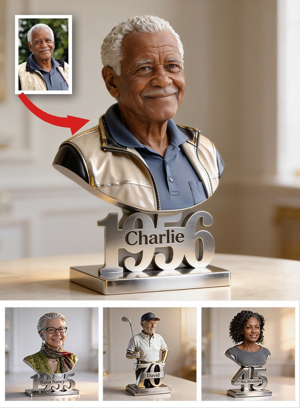 Personalized 70th Birthday Older Black Man Custom Shaped Acrylic Plaque Gift for Dad Grandpa Husband