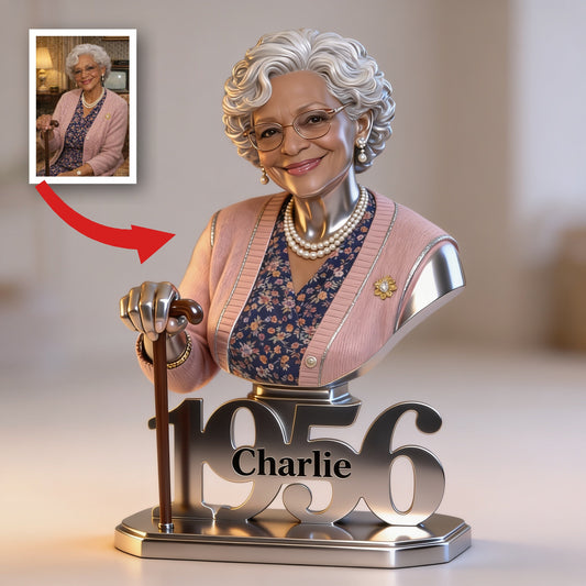 Personalized 70th Birthday Older Black Woman Custom Shaped Acrylic Plaque Grandma Gift