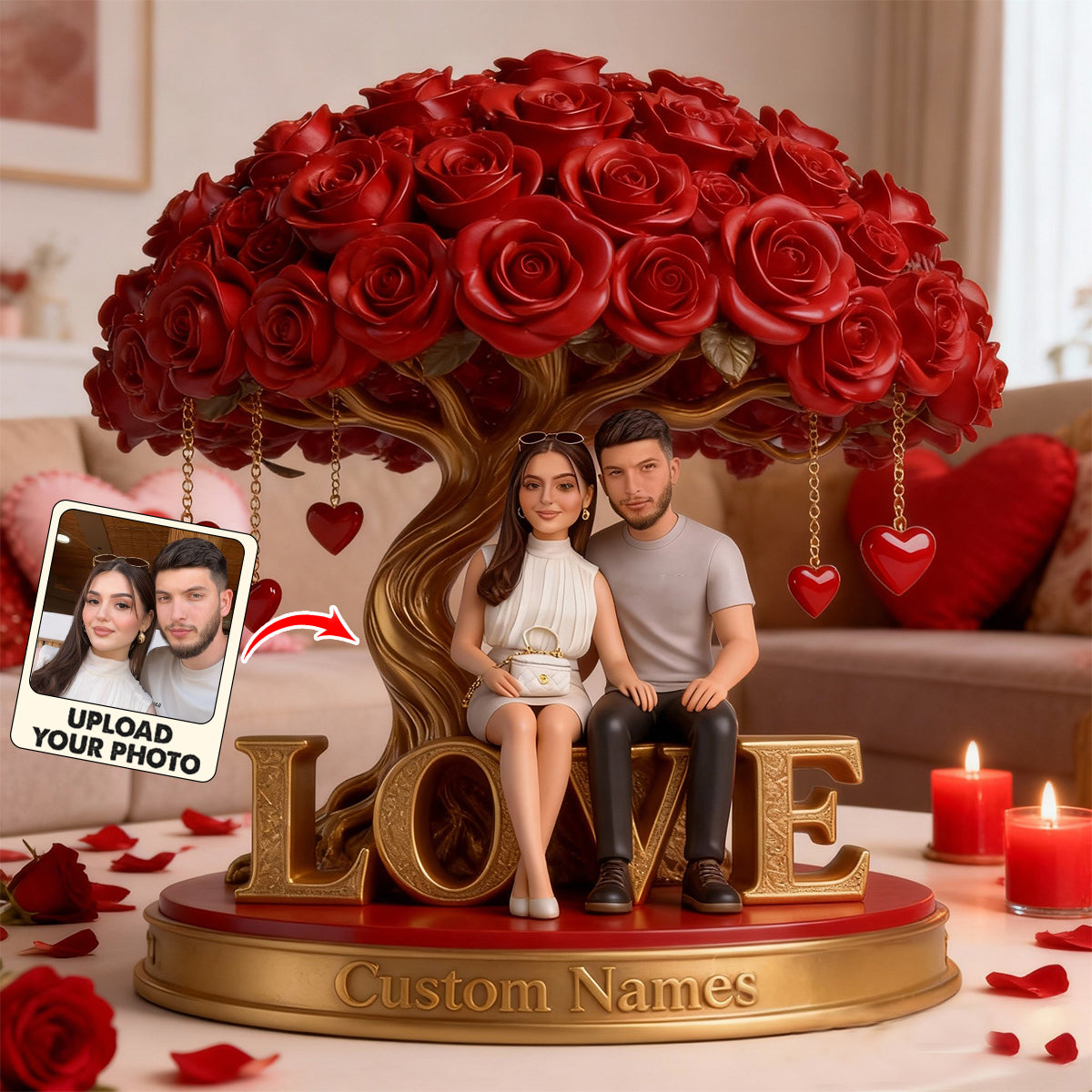 Personalized Older Black Couple Custom Shaped Acrylic Plaque Forever Love Keepsake