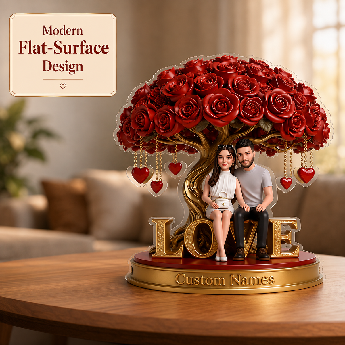 Personalized Latino Couple Custom Shaped Acrylic Plaque Romantic Couple Gift