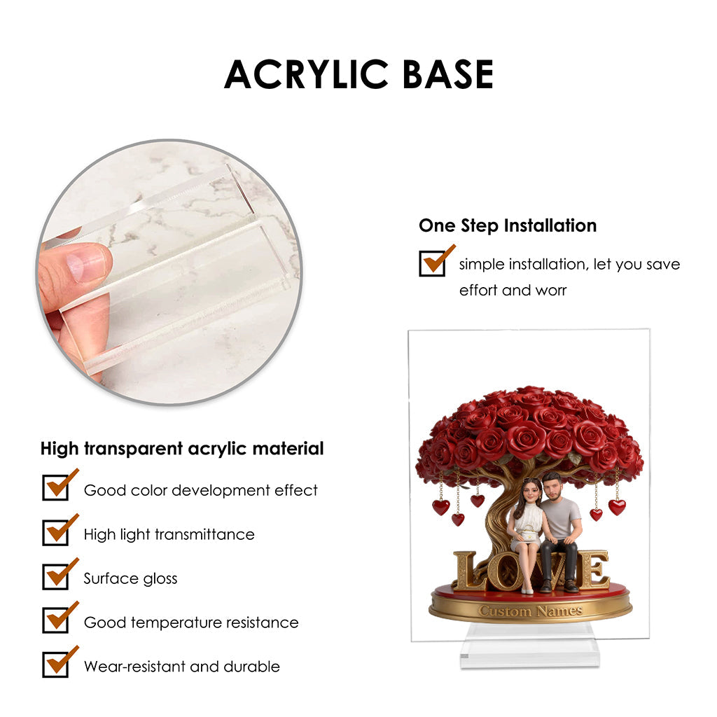 Personalized Husband Wife Couple Custom Shaped Acrylic Plaque Romantic Gift