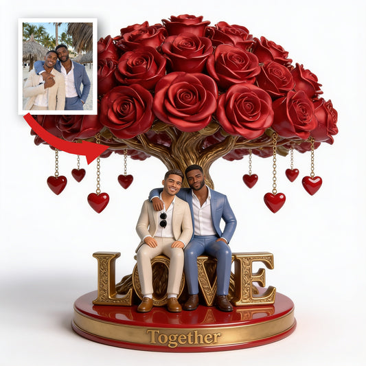 Personalized Black Gay Couple Custom Shaped Acrylic Plaque LGBT Love Gift