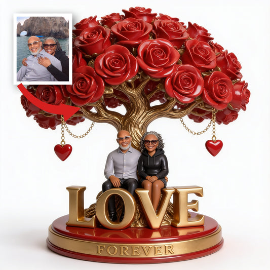 Personalized Middle-Aged Black Couple Custom Shaped Acrylic Plaque Love Gift