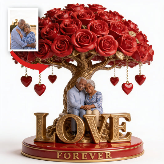 Personalized Older Black Couple Custom Shaped Acrylic Plaque Forever Love Keepsake