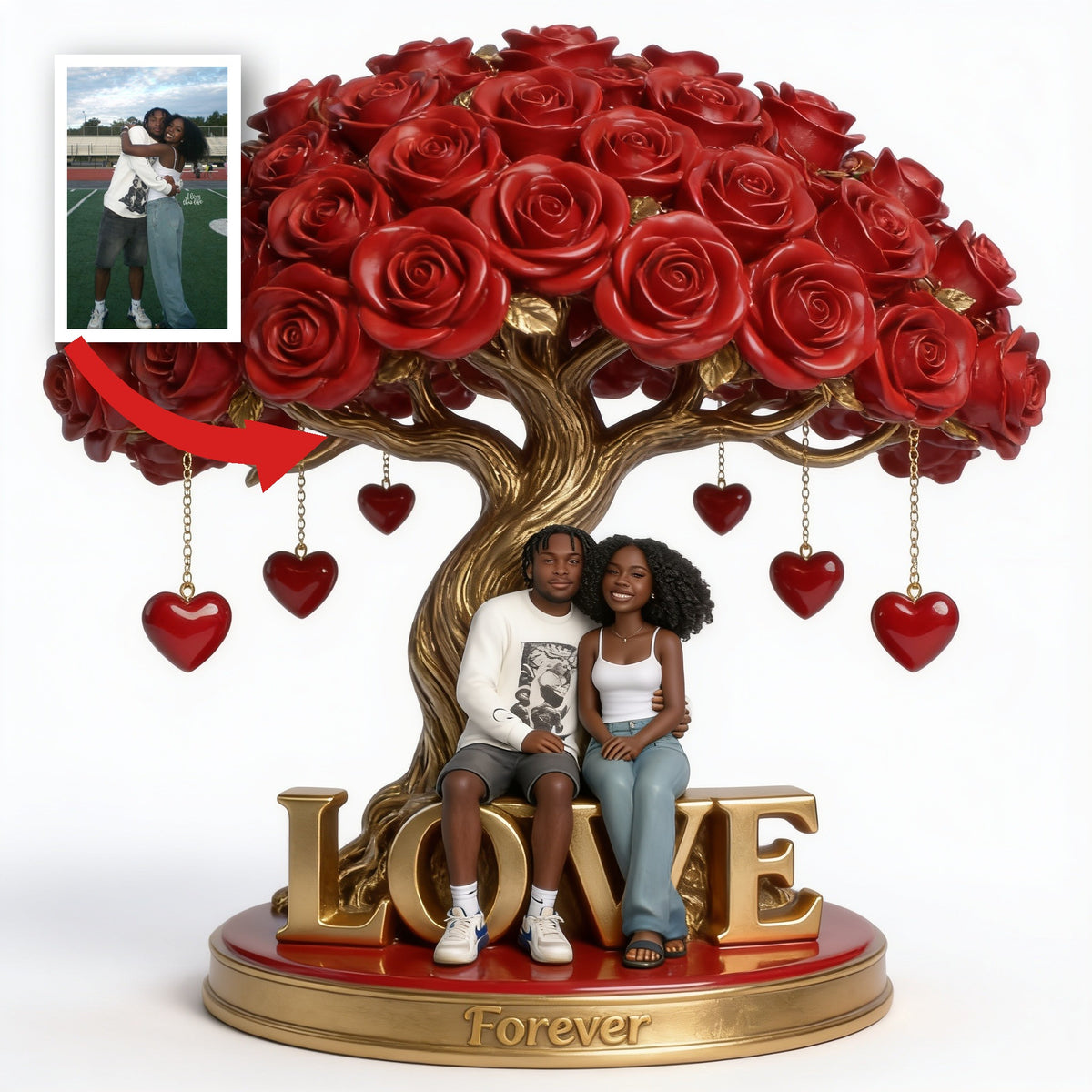 Personalized Black Couple Husband Wife Custom Shaped Acrylic Plaque Romantic Gift