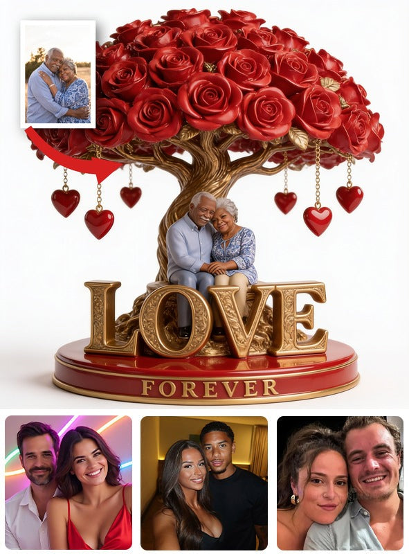 Personalized Older Black Couple Custom Shaped Acrylic Plaque Forever Love Keepsake