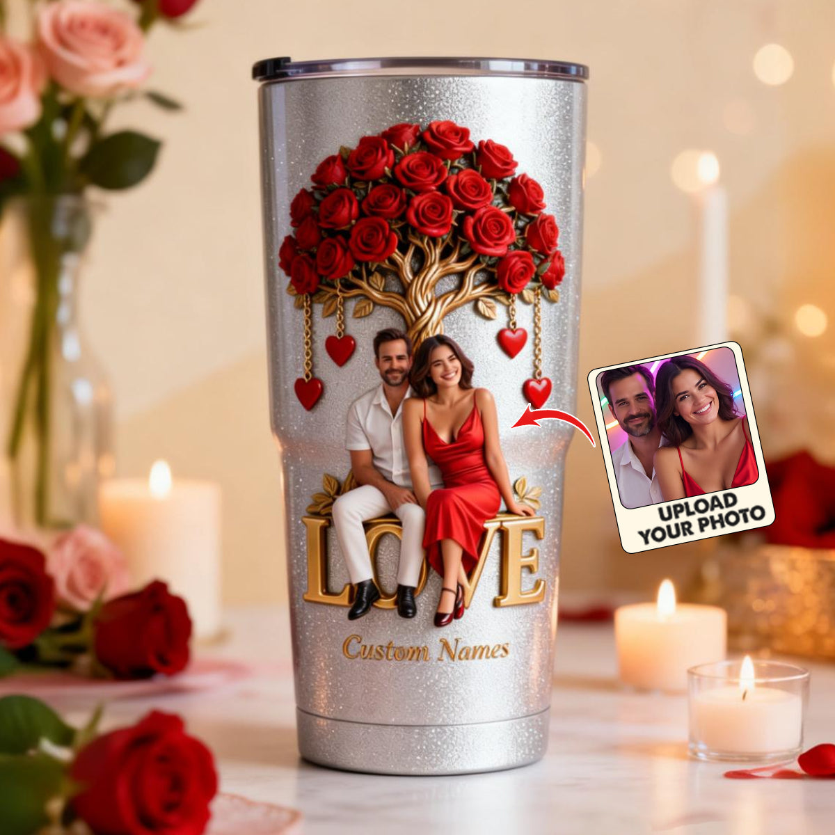 Personalized Older Black Couple 'Love Always' Tumbler Couple Gift