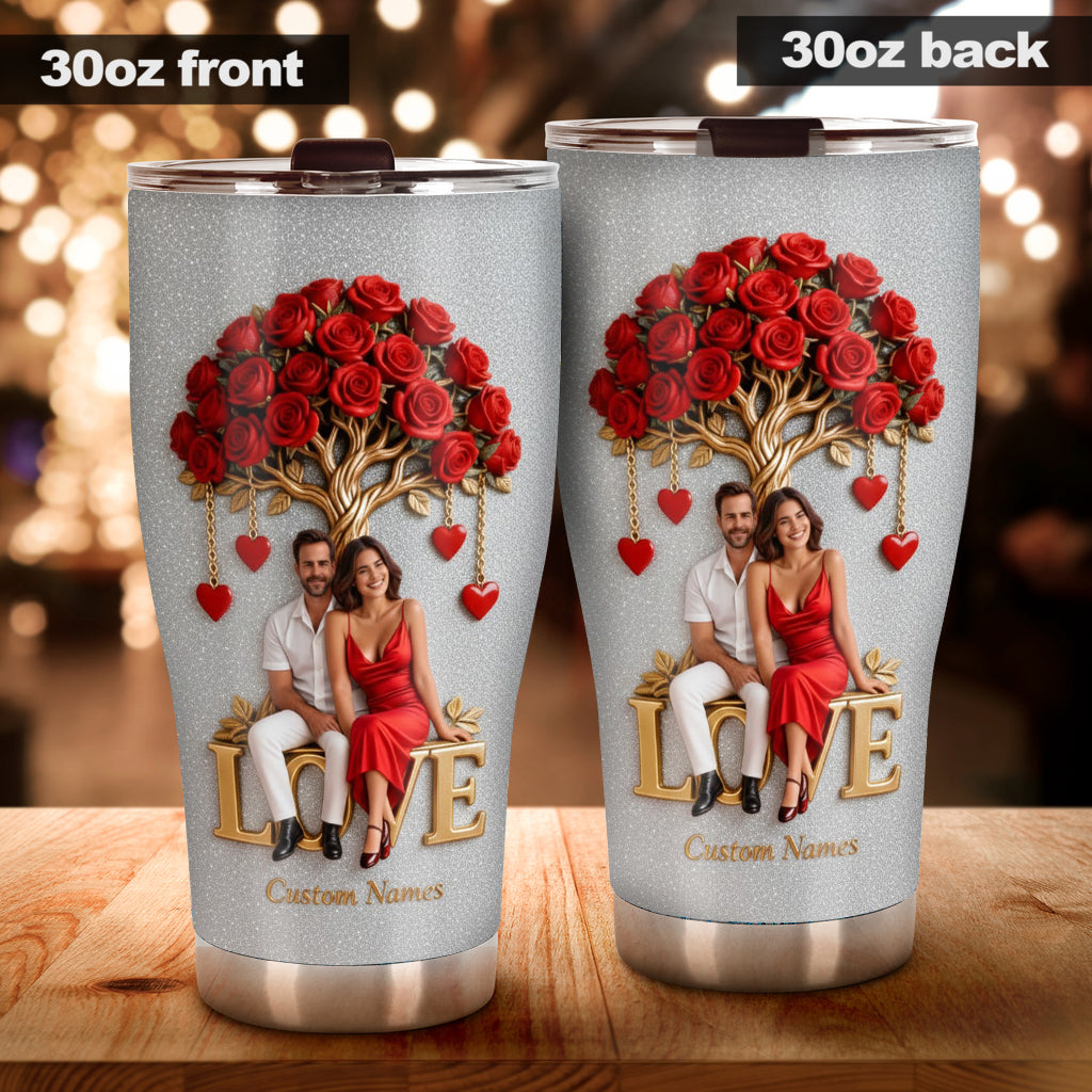 Personalized Black Gay Couple Tumbler LGBT Romantic Couple Gift