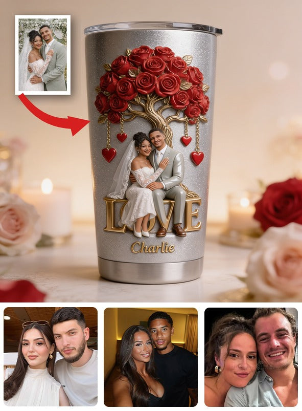 Personalisierter Hochzeits-Tumbler für Latino-Paare - Geschenk für Mann und Frau