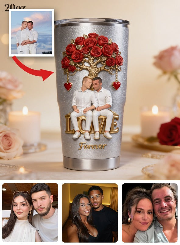 Personalized Gay Couple 20oz Tumbler Romantic LGBT Couple Gift