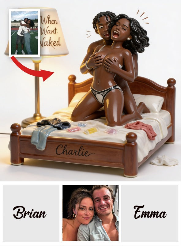 Personalized Black Couple Funny Acrylic LED Night Light Romantic Couple Bedroom Gift
