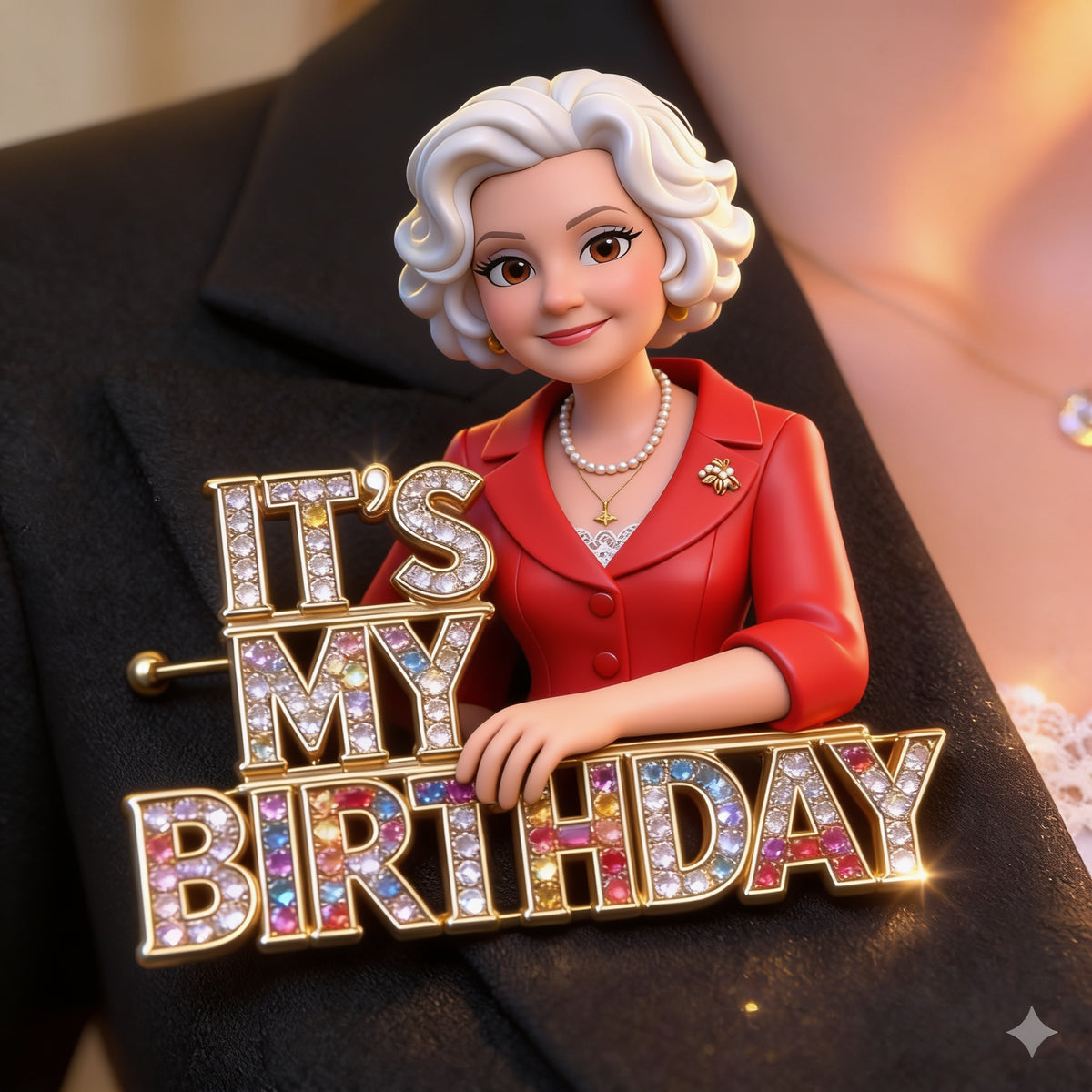 Personalisierte Foto 70. Geburtstag Anstecker für ältere Frauen, Geschenk für Oma, Mama, Frau