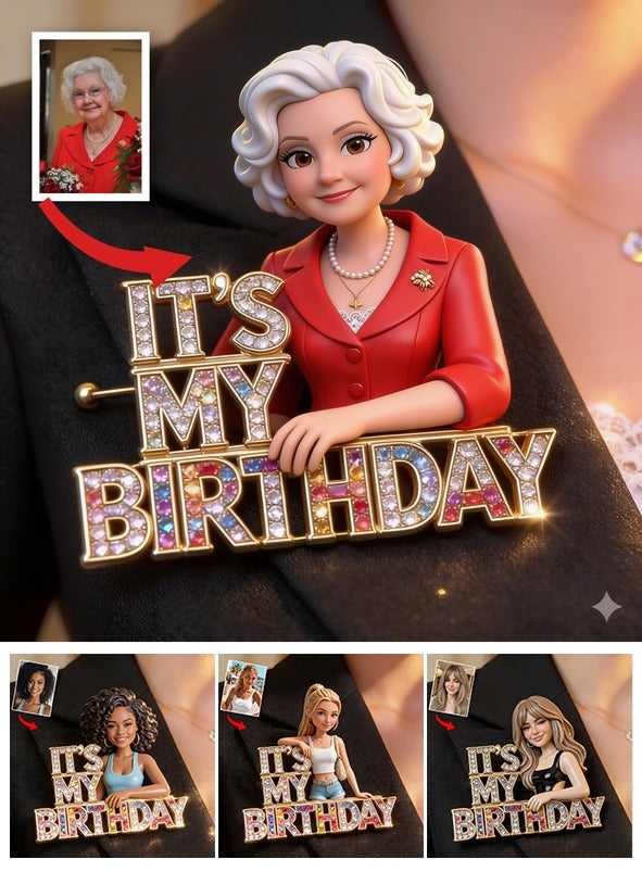 Personalisierte Foto 70. Geburtstag Anstecker für ältere Frauen, Geschenk für Oma, Mama, Frau