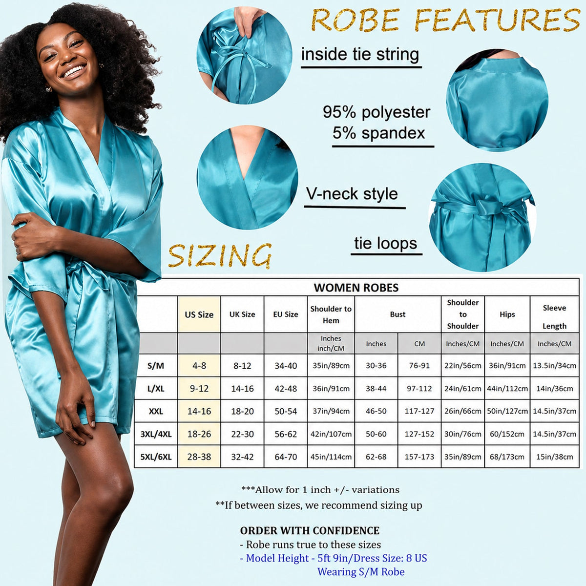 Personalized 45th Birthday Middle-Aged Black Woman Satin Robe Gift for Her