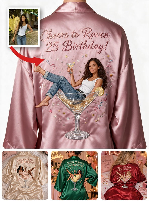 Personalized 25th Birthday Latina Woman Satin Robe Birthday Gift for Her