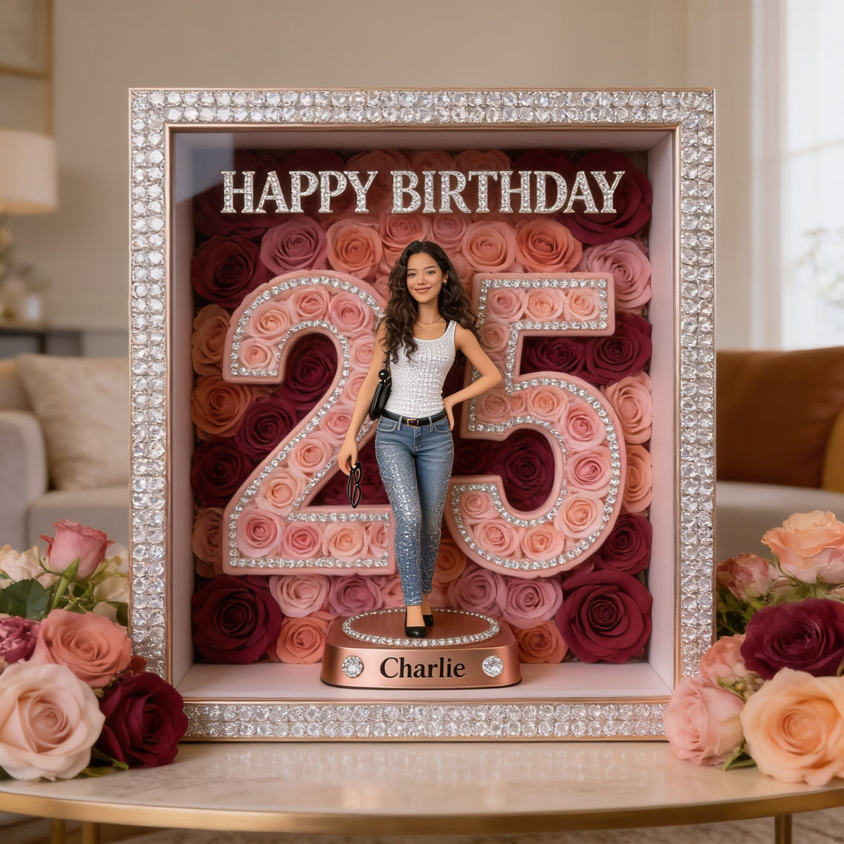 Personalized 25th Birthday Latina Woman Custom Shaped Acrylic Plaque Gift for Her