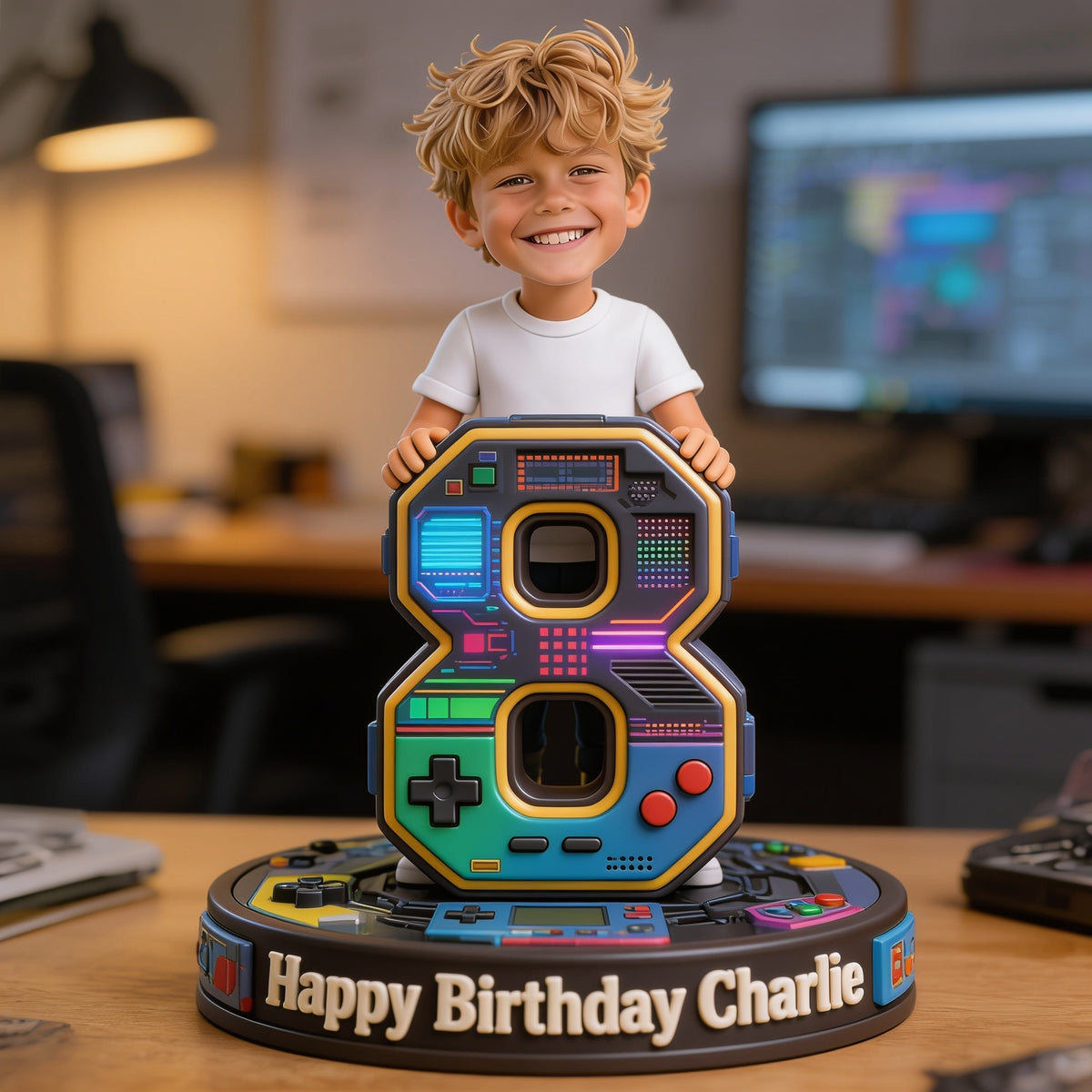 Personalized Birthday Little Boy 3D Figurine Custom Gift for Son Grandson