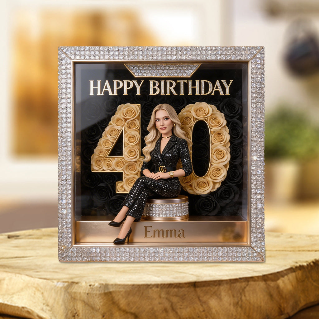 Personalized 70th Birthday Older Latina Woman Custom Shaped Acrylic Plaque