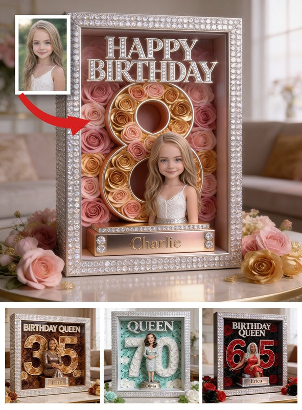 Personalized Birthday Little Girl Custom Shaped Acrylic Plaque, Daughter Granddaughter Niece Gift