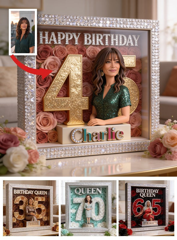Personalized 45th Birthday Middle-Aged Latina Woman Custom Shaped Acrylic Plaque