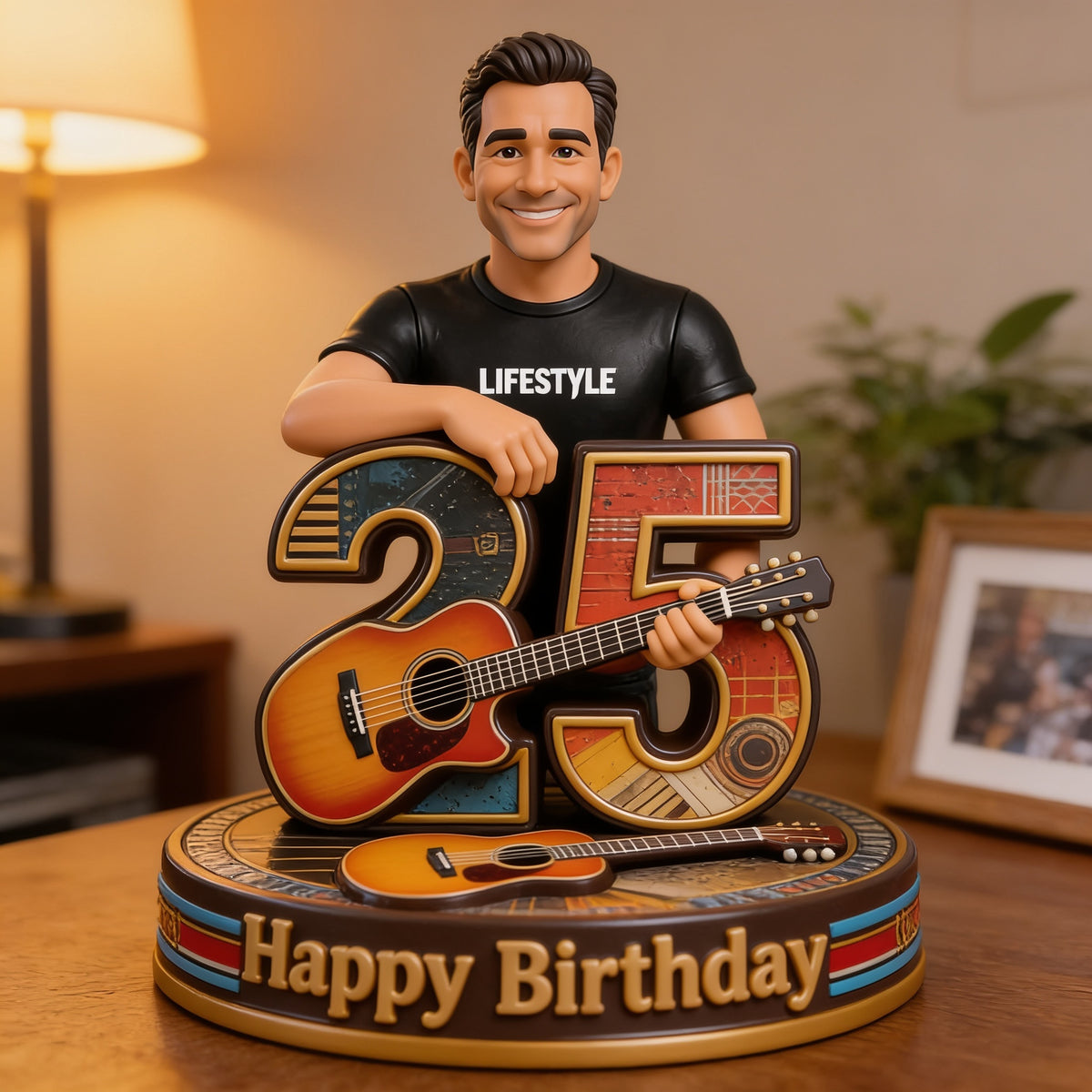 Personalized 21th Birthday Black Man 3D Figurine Gift for Husband Boyfriend Son