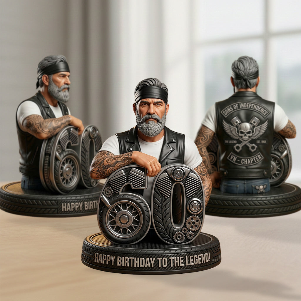 Personalized 70th Birthday Older Man 3D Figurine Gift for Dad, Grandpa