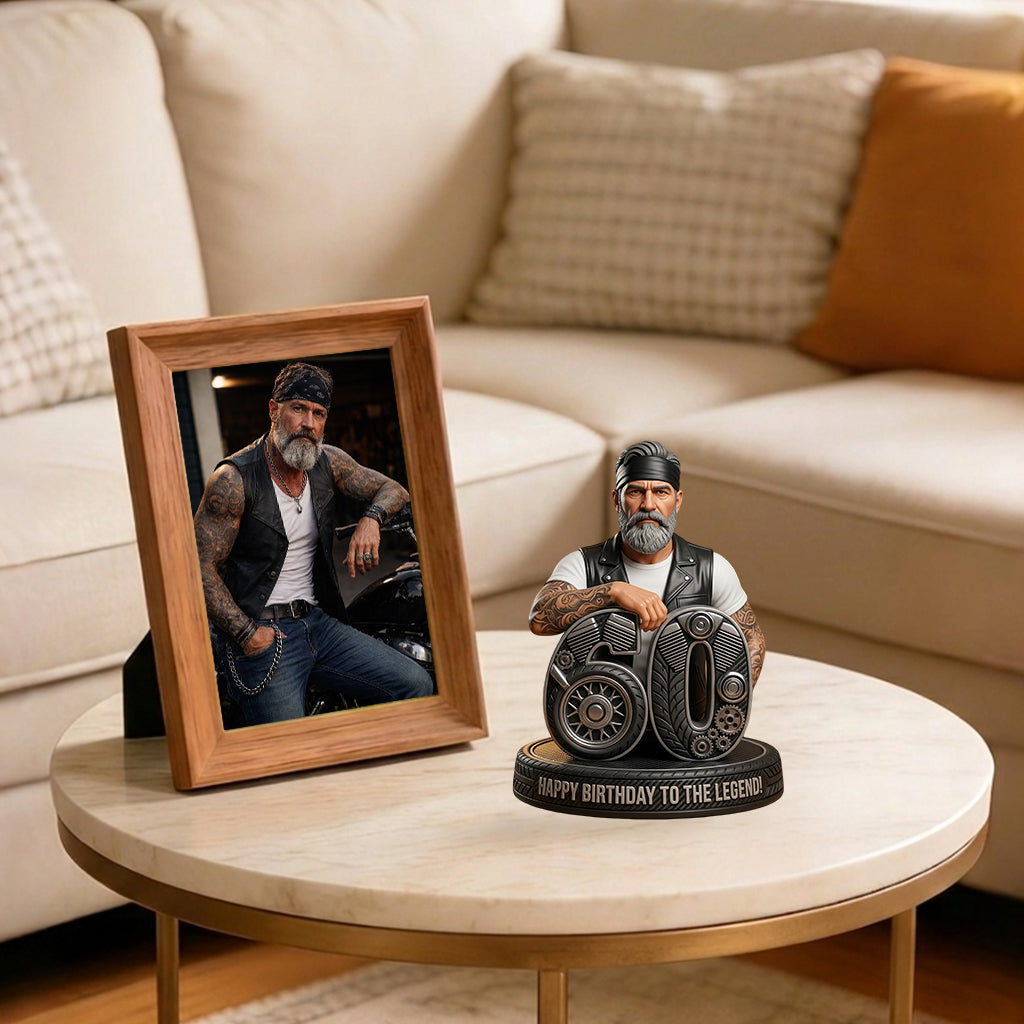 Personalized 70th Birthday Older Black Man 3D Figurine Gift for Dad Grandpa