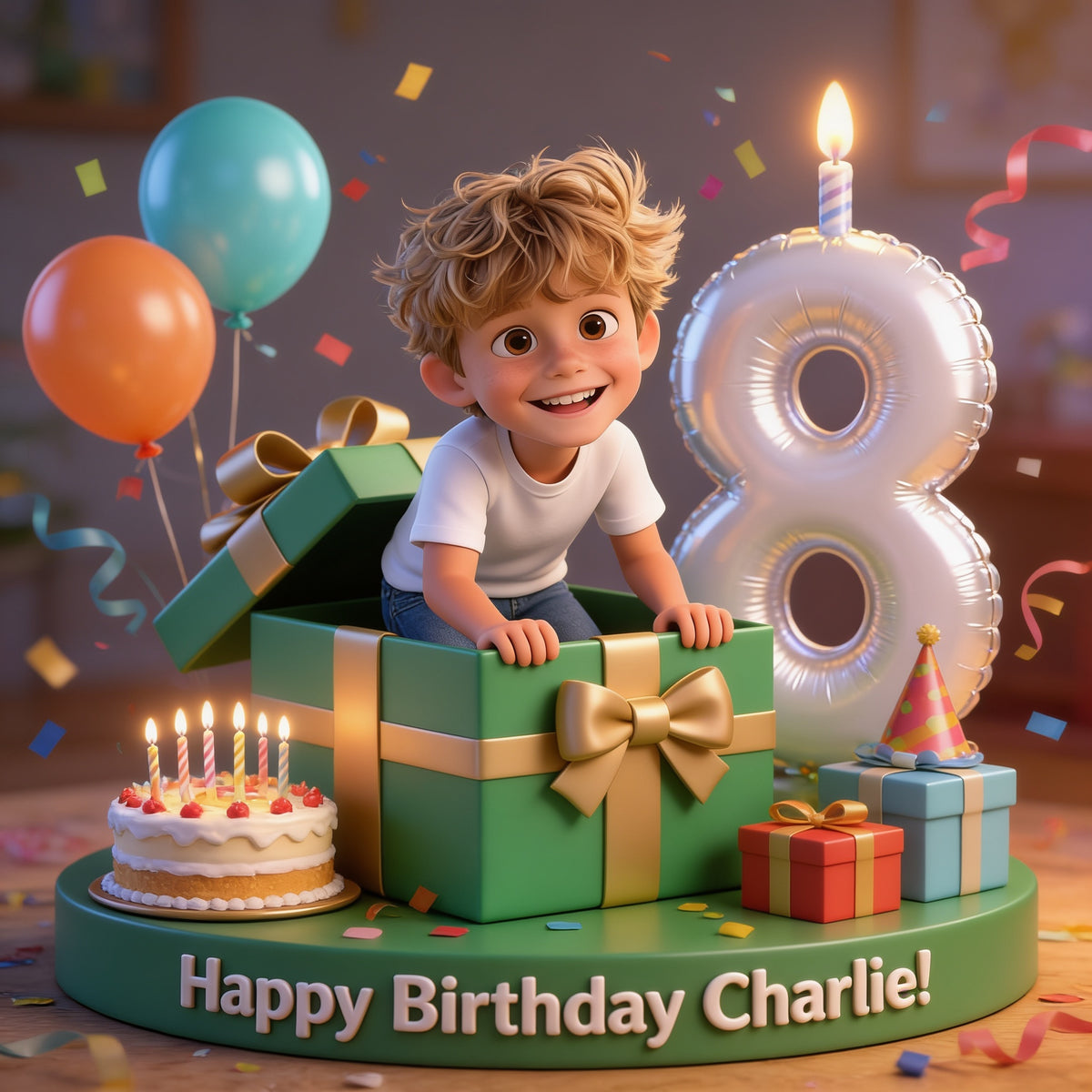 Personalized 8th Birthday Little Boy Custom Shaped Acrylic Plaque, Gift for Son Grandson Nephew