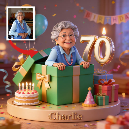Personalized 70th Birthday Older Latina Woman Shaped Acrylic Plaque Gift for Grandma Wife