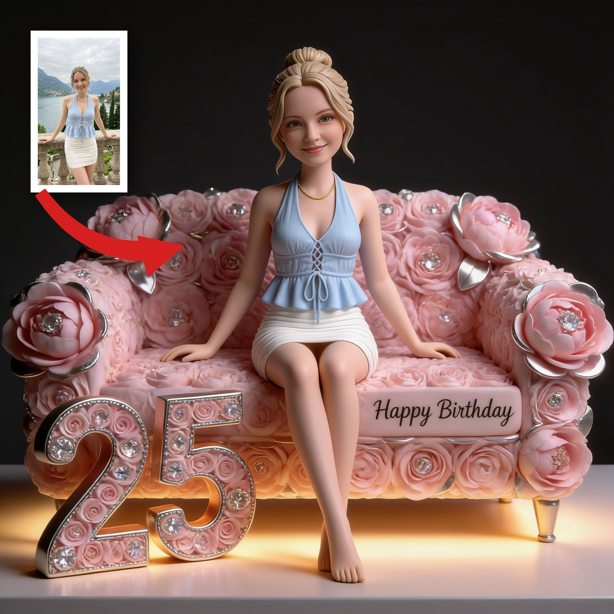 Personalized 25th Birthday Woman Custom Shaped Acrylic Plaque Birthday Gift