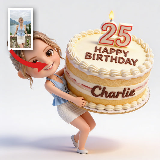 Personalized 25th Birthday Woman 3D Figurine Custom Keepsake Gift