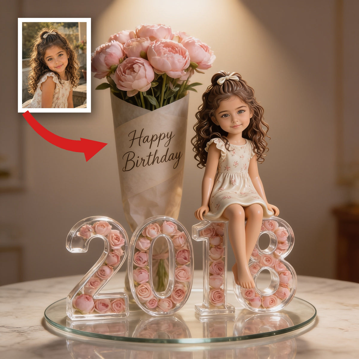 Plaque Acrylique Personnalisée Anniversaire Petite Fille Latina