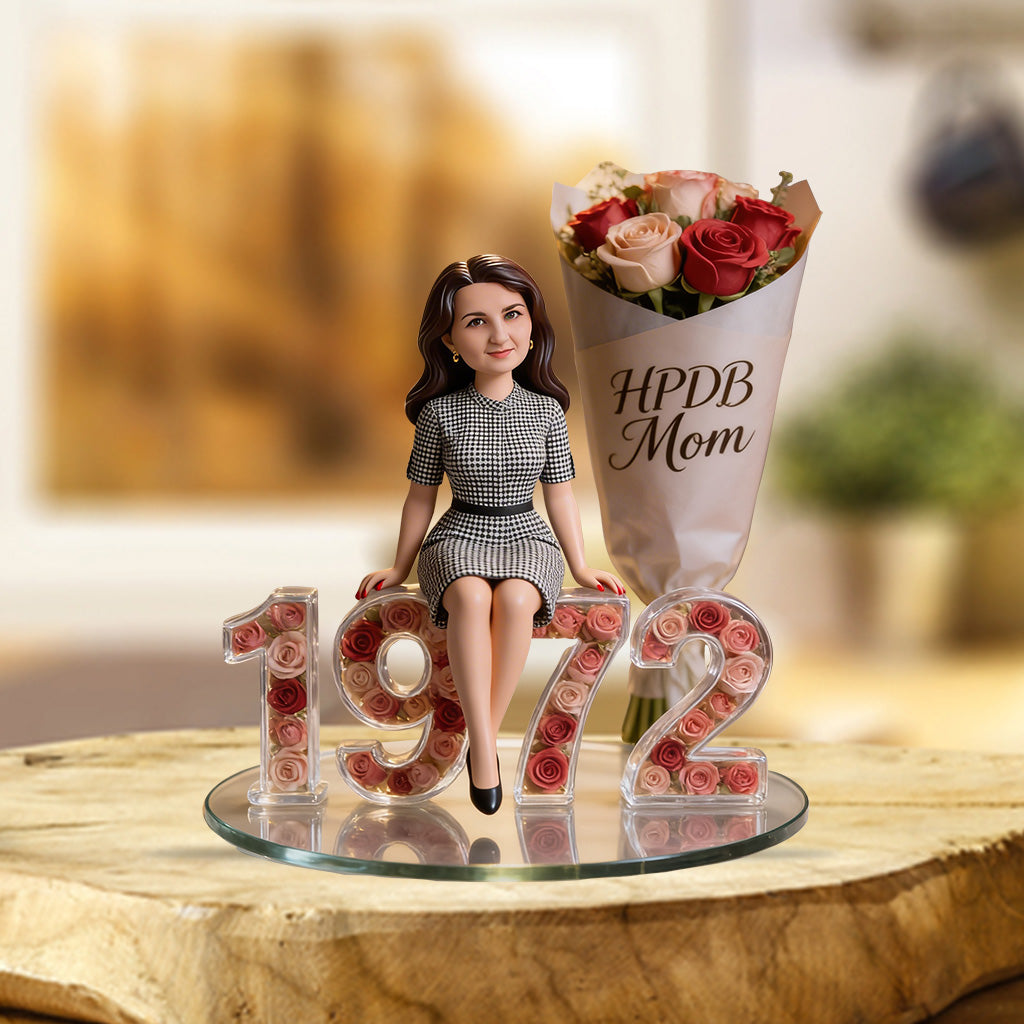 Personalized 50th Birthday Middle-Aged Black Woman Custom Shaped Acrylic Plaque Gift For Her