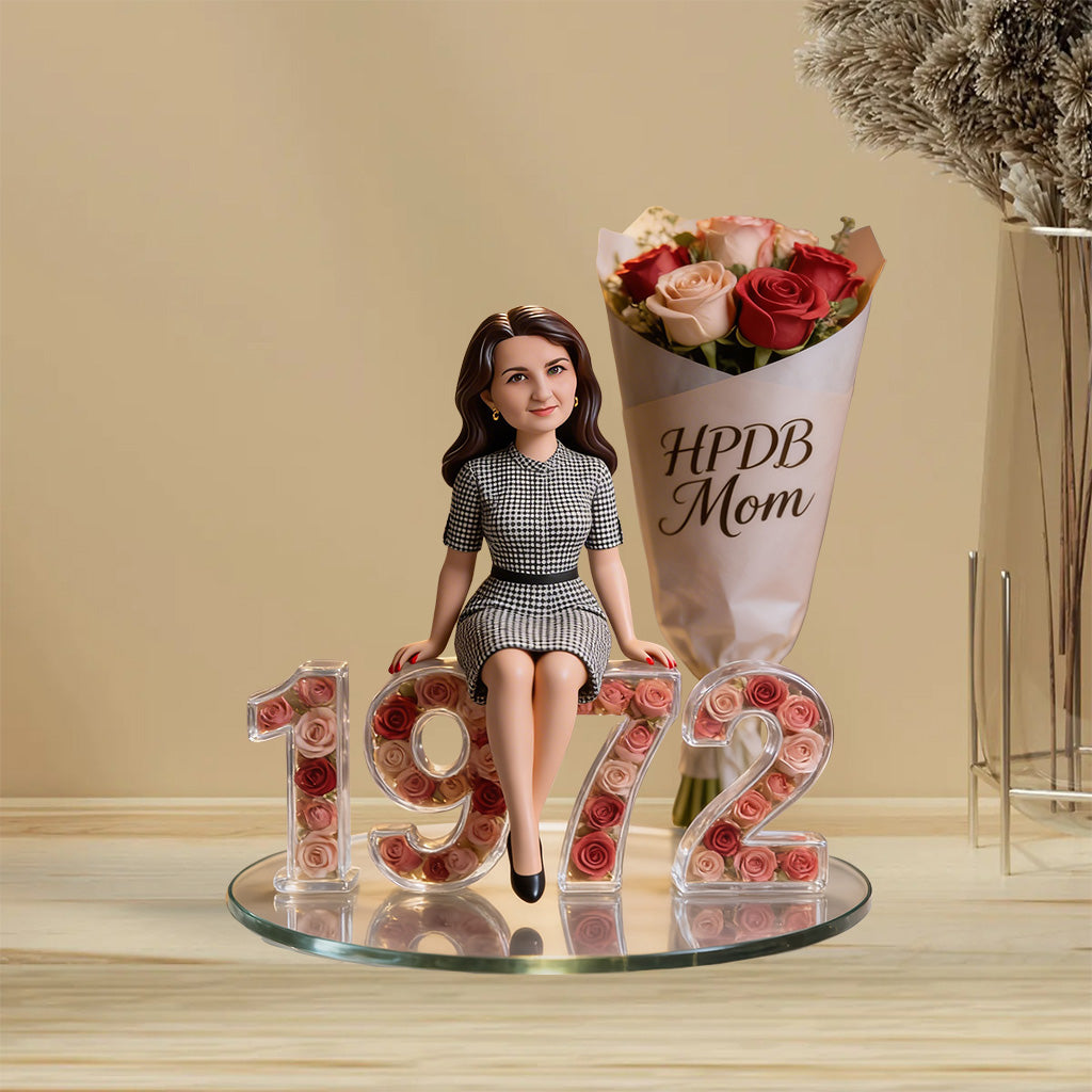 Personalized 50th Birthday Middle-Aged Black Woman Custom Shaped Acrylic Plaque Gift For Her