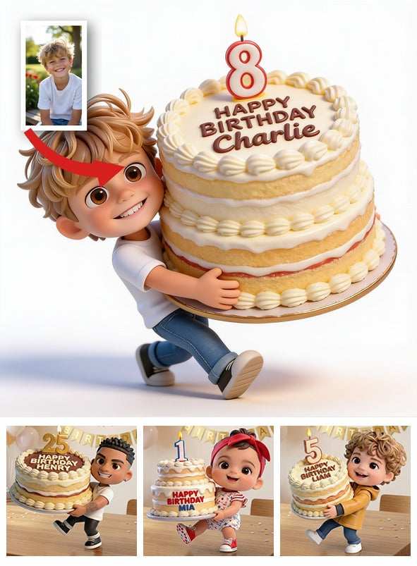 Personalized 8th Birthday Little Boy Custom 3D Figurine Keepsake Gift