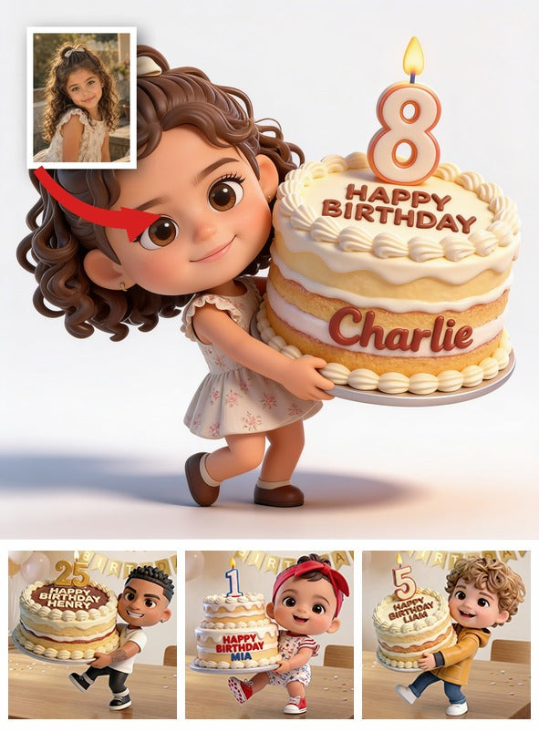 Personalisierte 3D-Figur zum 8. Geburtstag für Latina-Mädchen - Geschenk für Tochter Enkelin Nichte