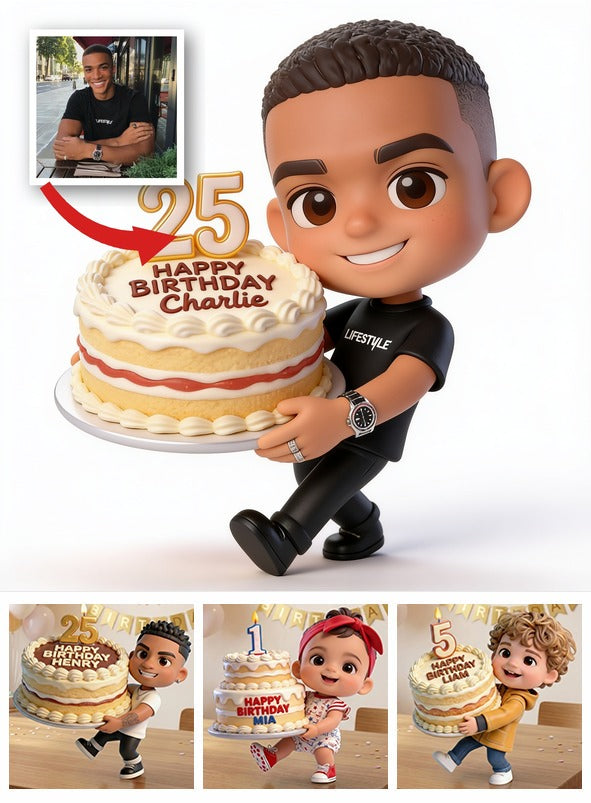 Personalized 25th Birthday Black Man Premium 3D Figurine