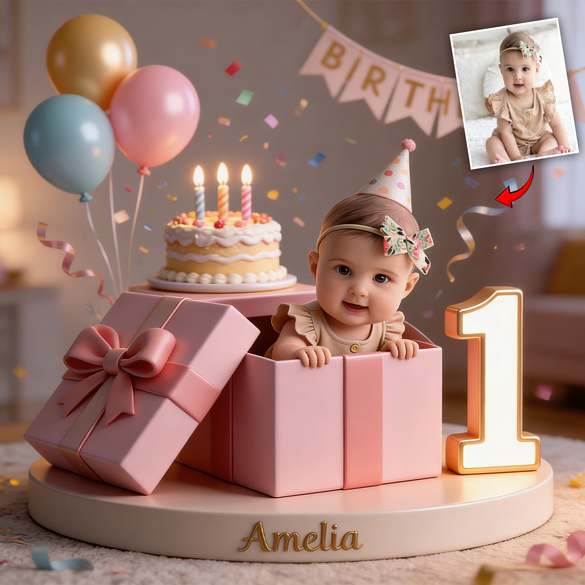 Personalized 8th Birthday Little Girl Custom Acrylic Plaque, Gift for Daughter Granddaughter Niece