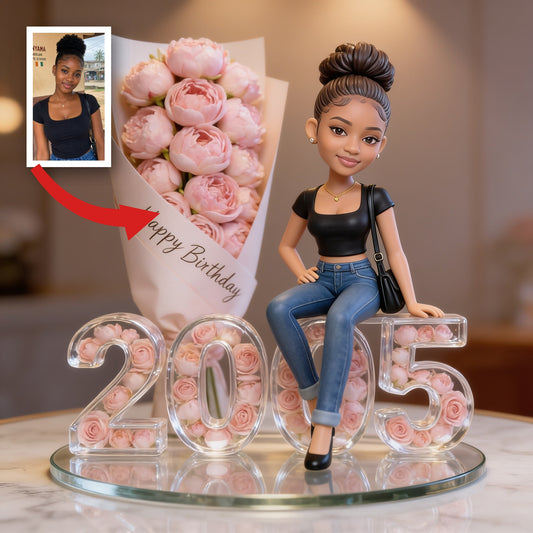 Personalized 21st Birthday Black Woman Custom Shaped Acrylic Plaque Gift For Her