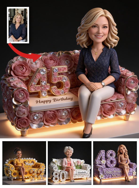 Personalized 45th Birthday Middle-Aged Woman Custom Shaped Acrylic Plaque