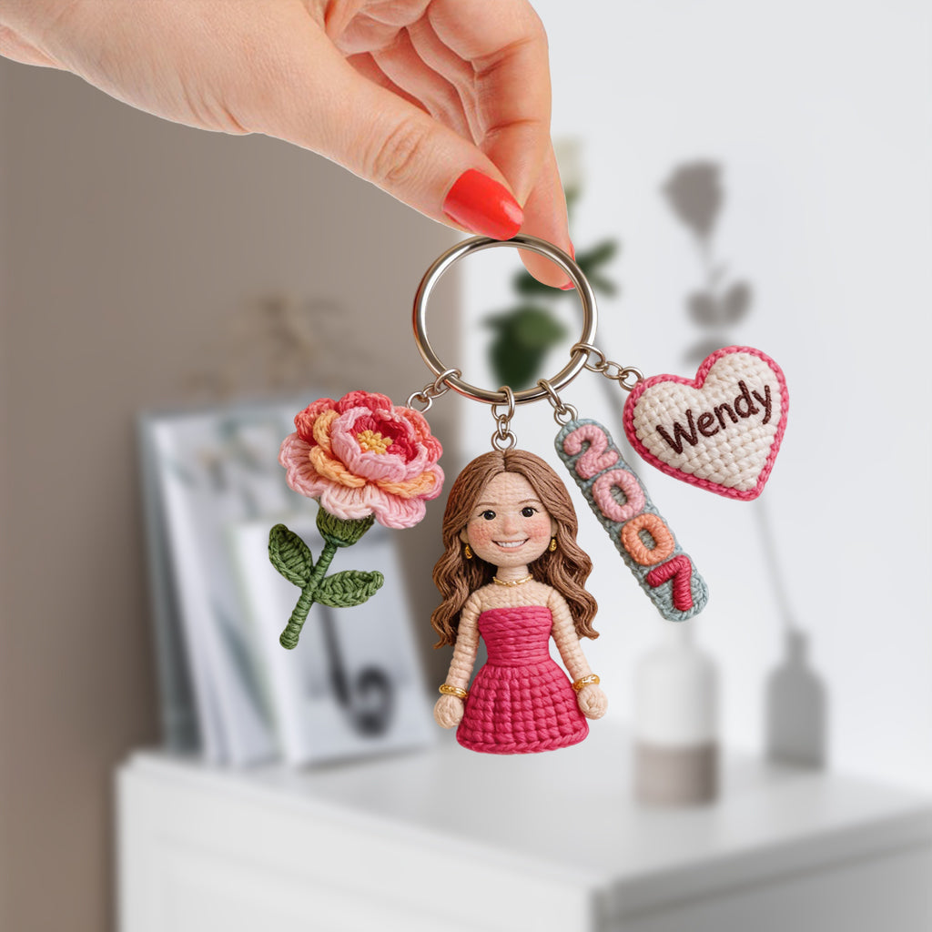 Porte-clés personnalisé d'anniversaire pour petite fille noire - Fille, Petite-fille, Nièce