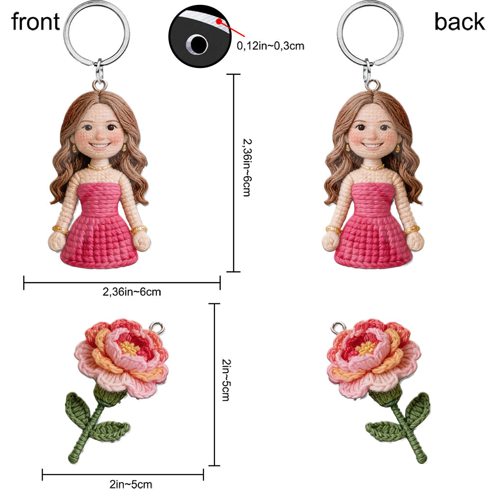 Personalized 50th Birthday Middle-Aged Woman Premium Charm Keychain Gift for Mom Grandma Wife