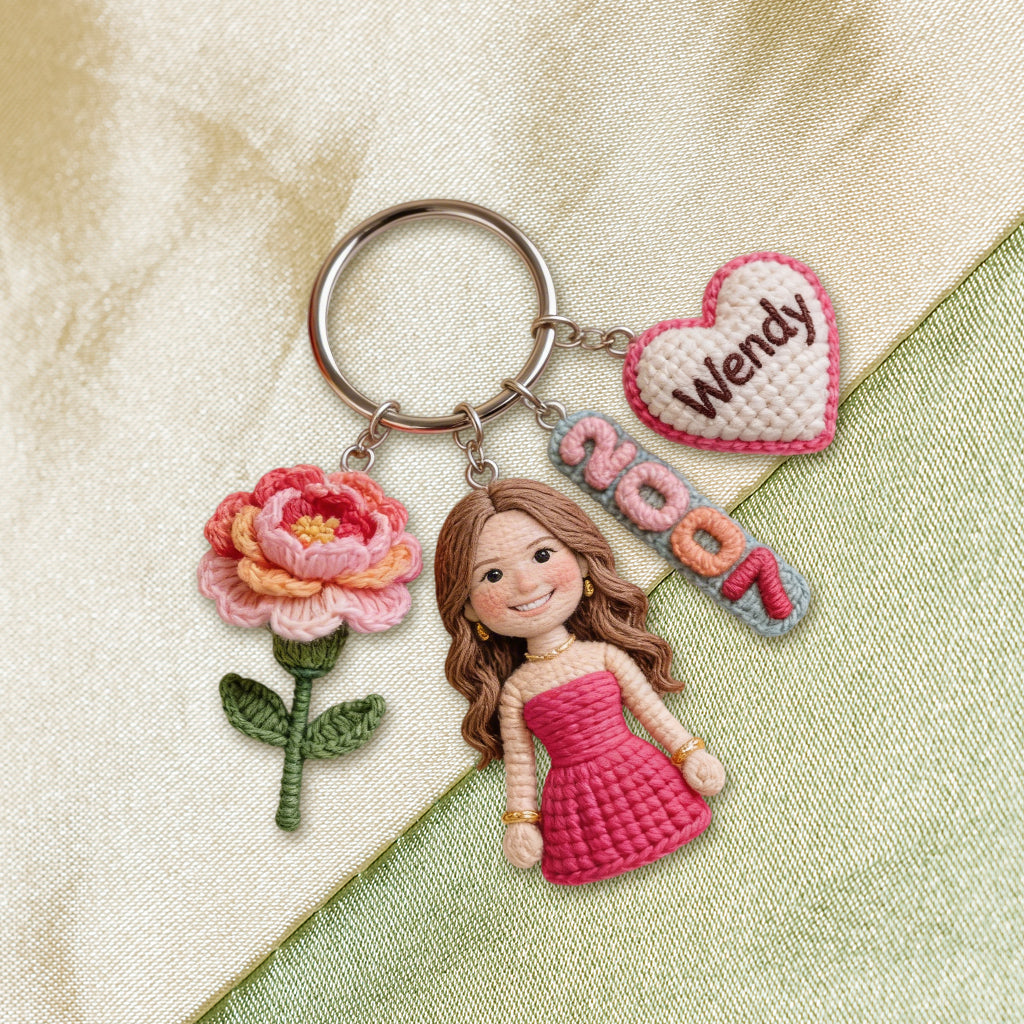 Personalized 25th Birthday Woman Custom Charm Keychain Gift