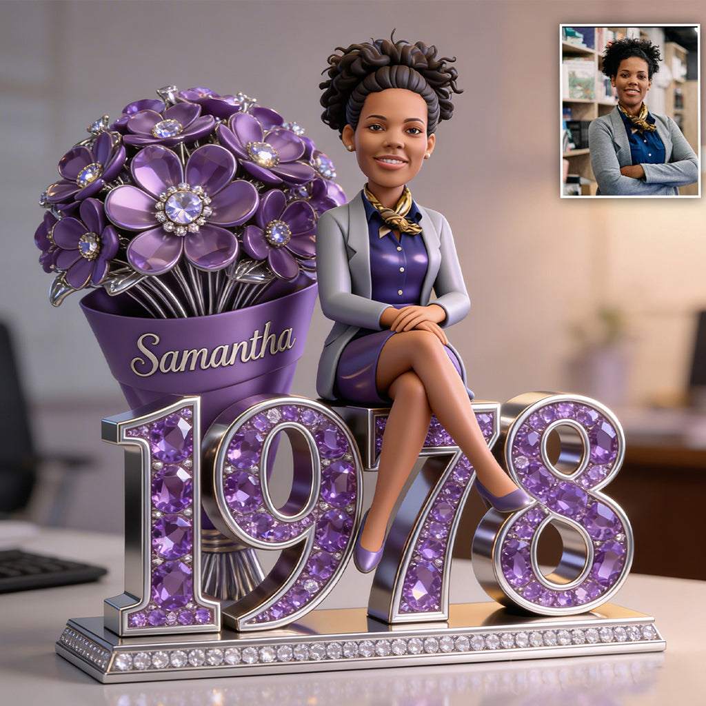 Personalized 70th Birthday Older Black Woman Custom Shaped Acrylic Plaque Gift