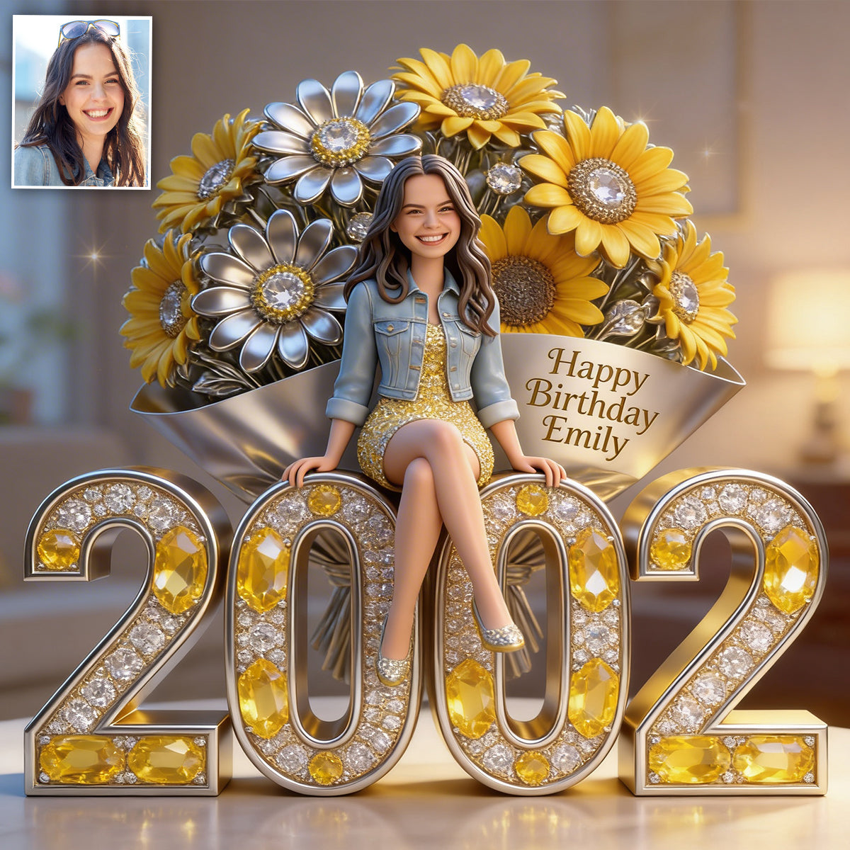 Personalized 25th Birthday Woman Custom Shaped Acrylic Plaque Luxury Gift For Her