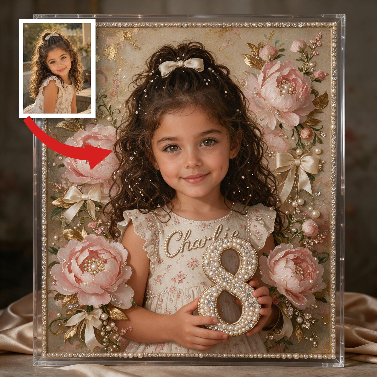 Personalisierter Geburtstag Latina Mädchen Diamantmalerei Ornament Kit Geschenk für Tochter Enkelin