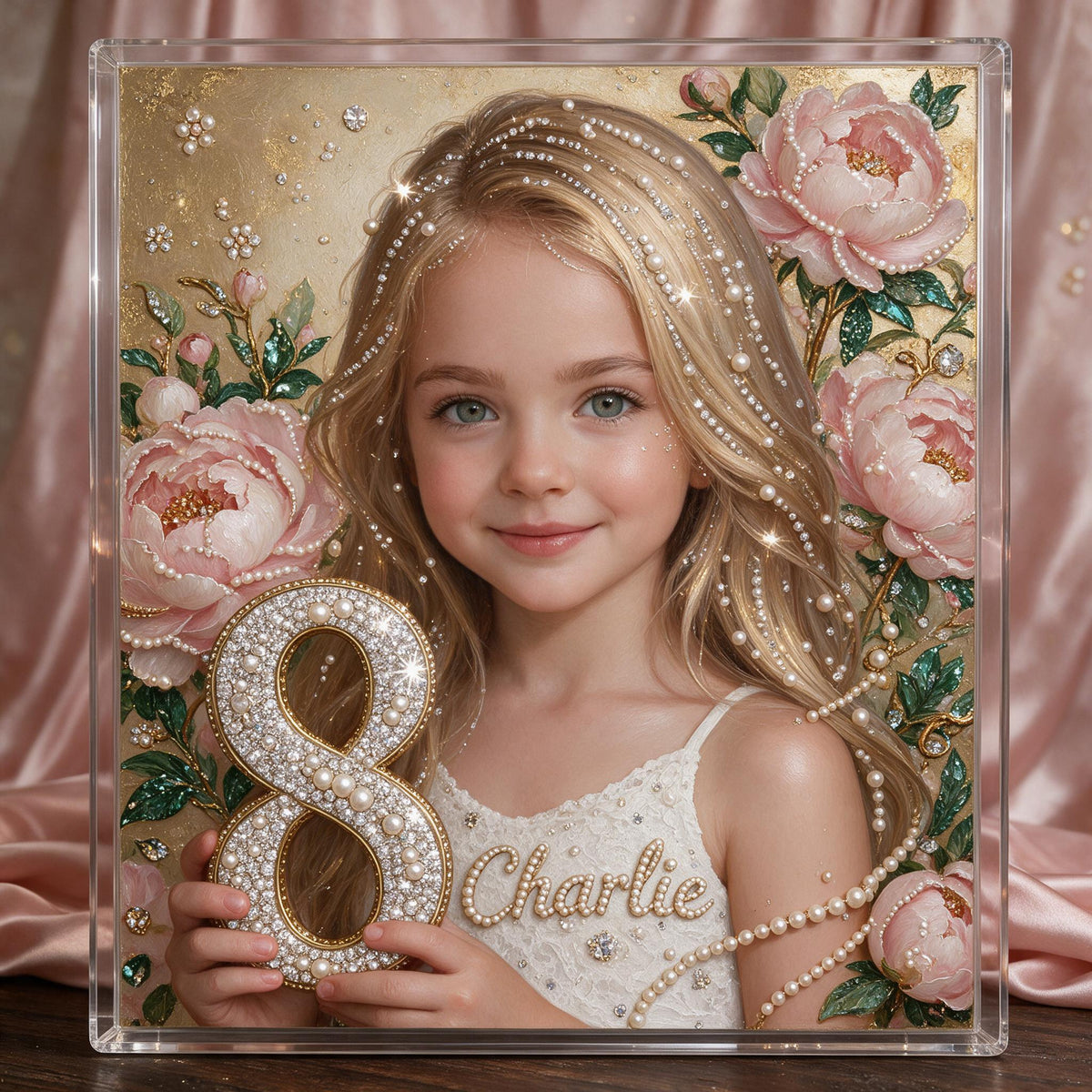 Personalisierbares Geburtstags-Diamantmalerei Ornament-Kit für Mädchen, Geschenk für Tochter Enkelin Nichte