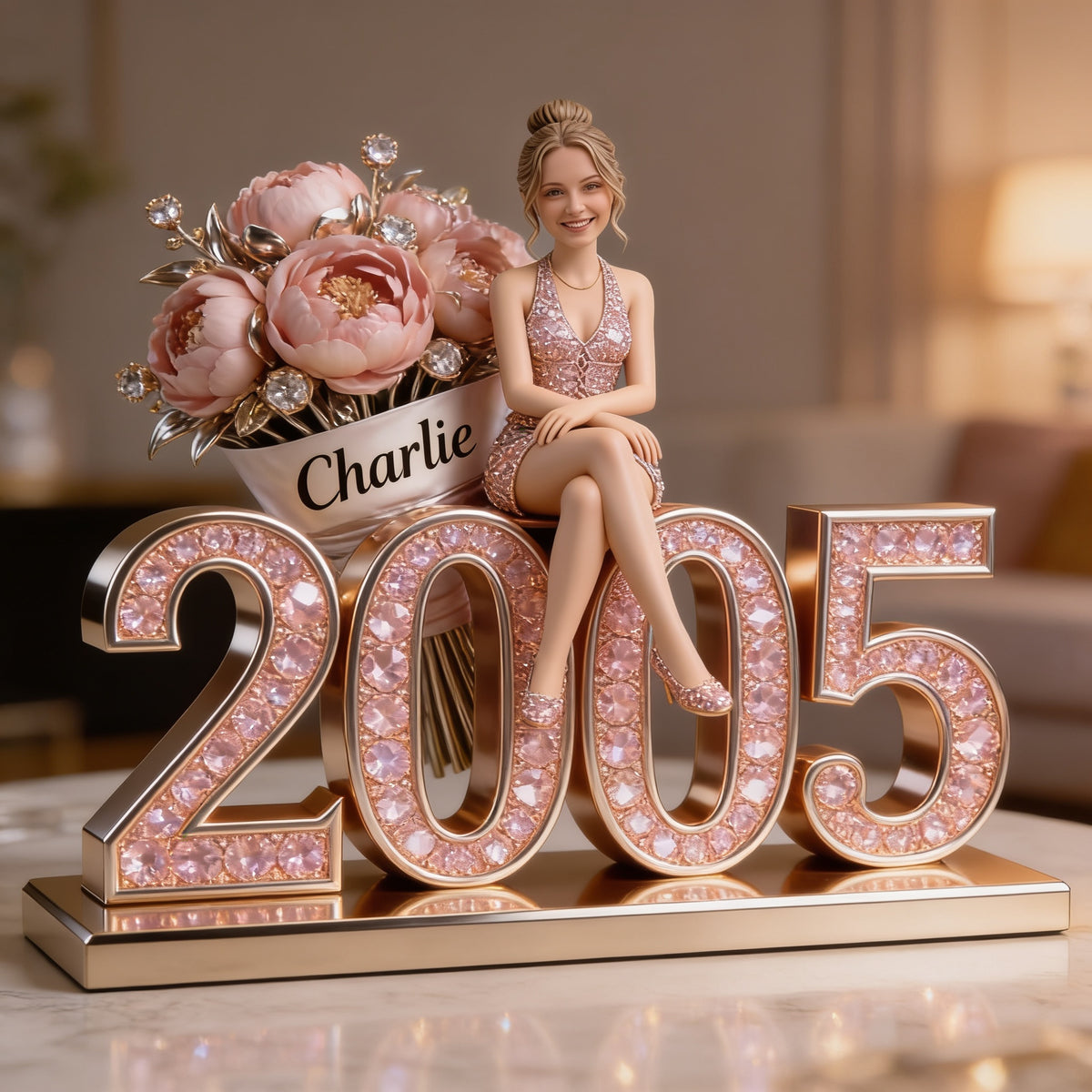 Personalized 25th Birthday Woman Custom Shaped Acrylic Plaque Luxury Gift For Her